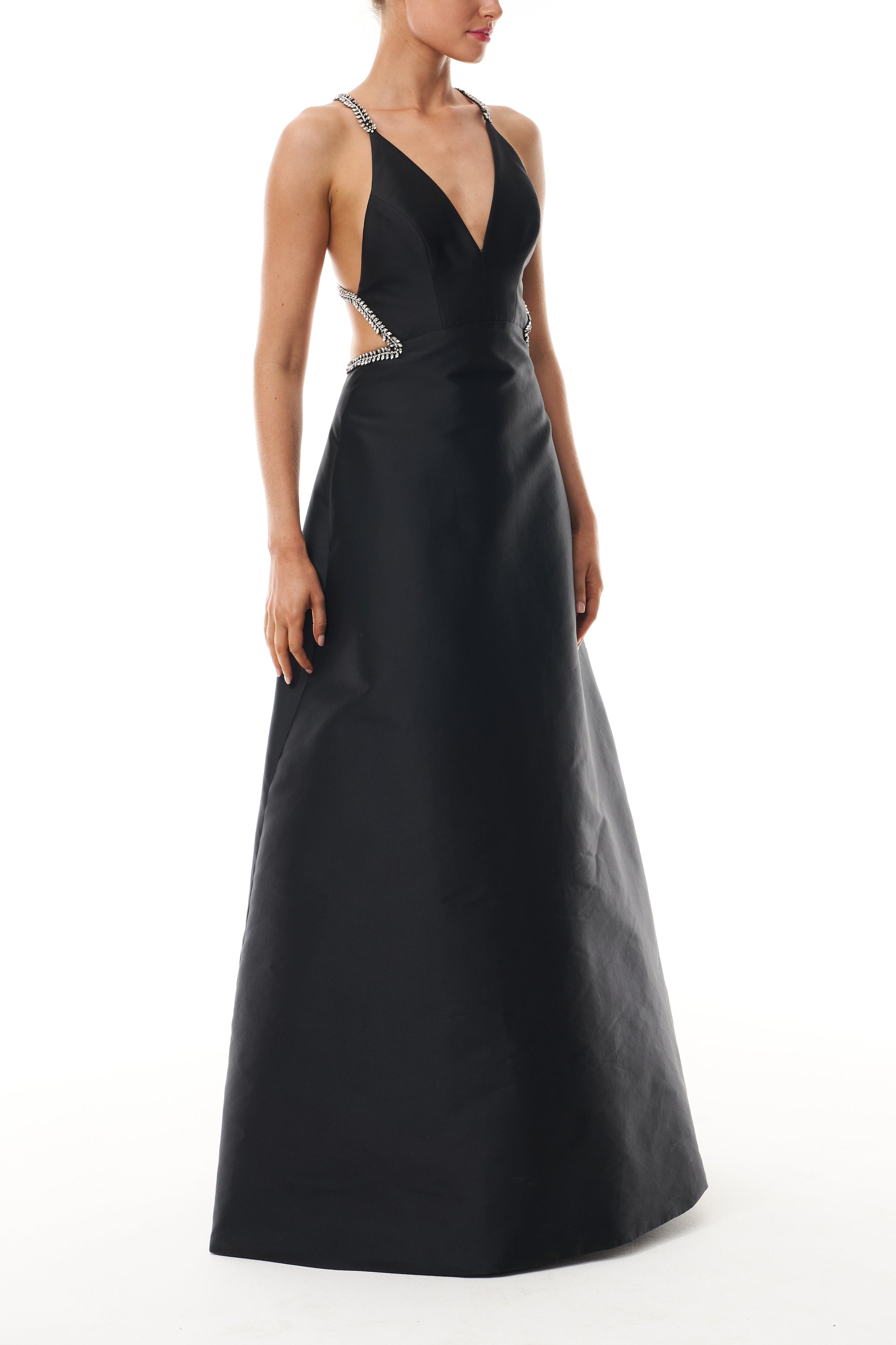 Noir Crystal Cutout Ballgown Monique Lhuillier Noir Crystal Cutout Ballgown Monique Lhuillier
