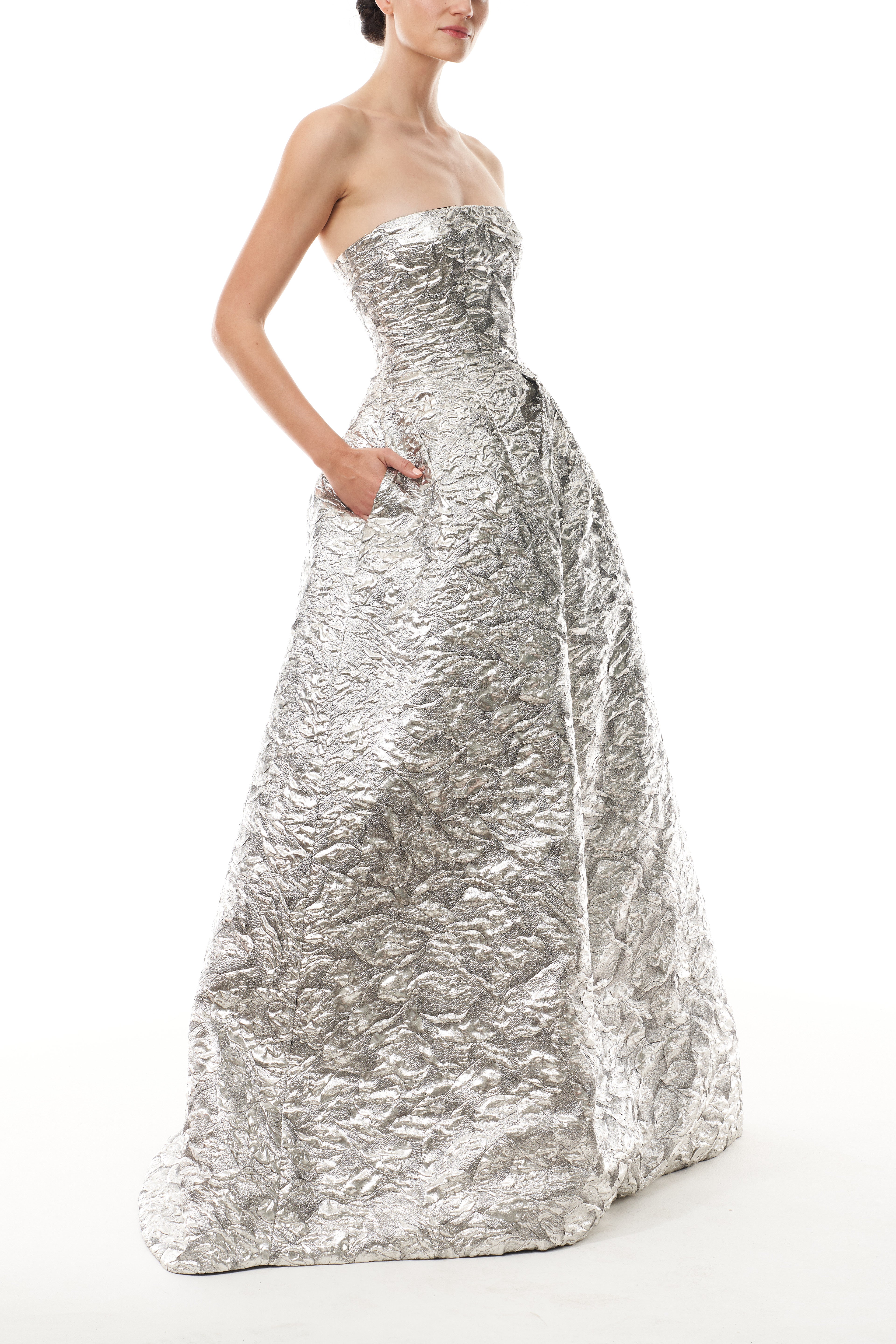 Metallic Jacquard Ballgown – Monique Lhuillier