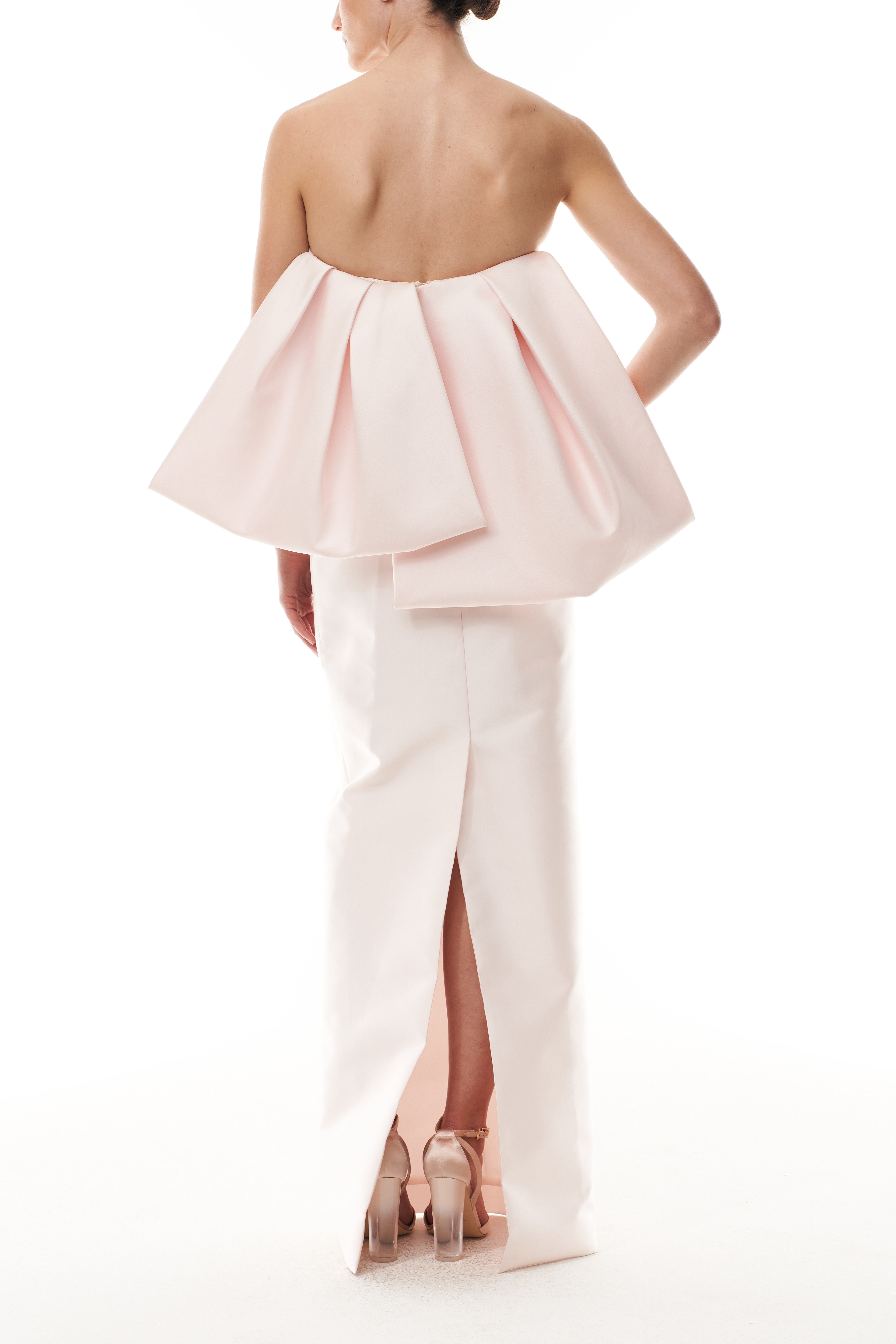 Candy Bow-Draped Column Gown – Monique Lhuillier