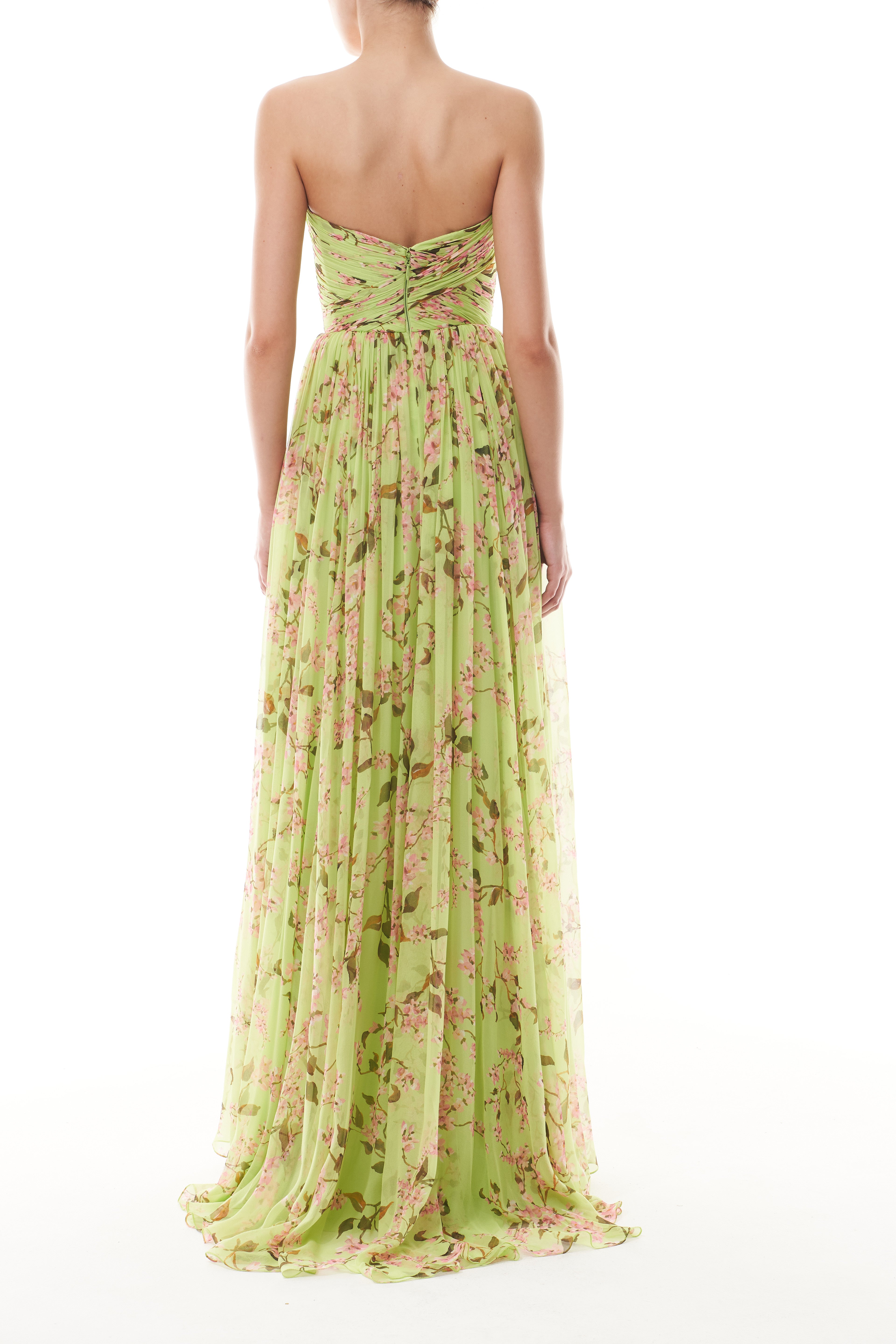 Celadon Floral Sweetheart Gown – Monique Lhuillier