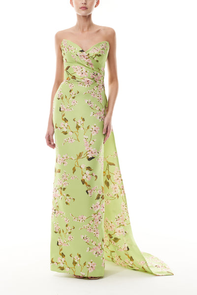 Celadon Floral Column Gown – Monique Lhuillier
