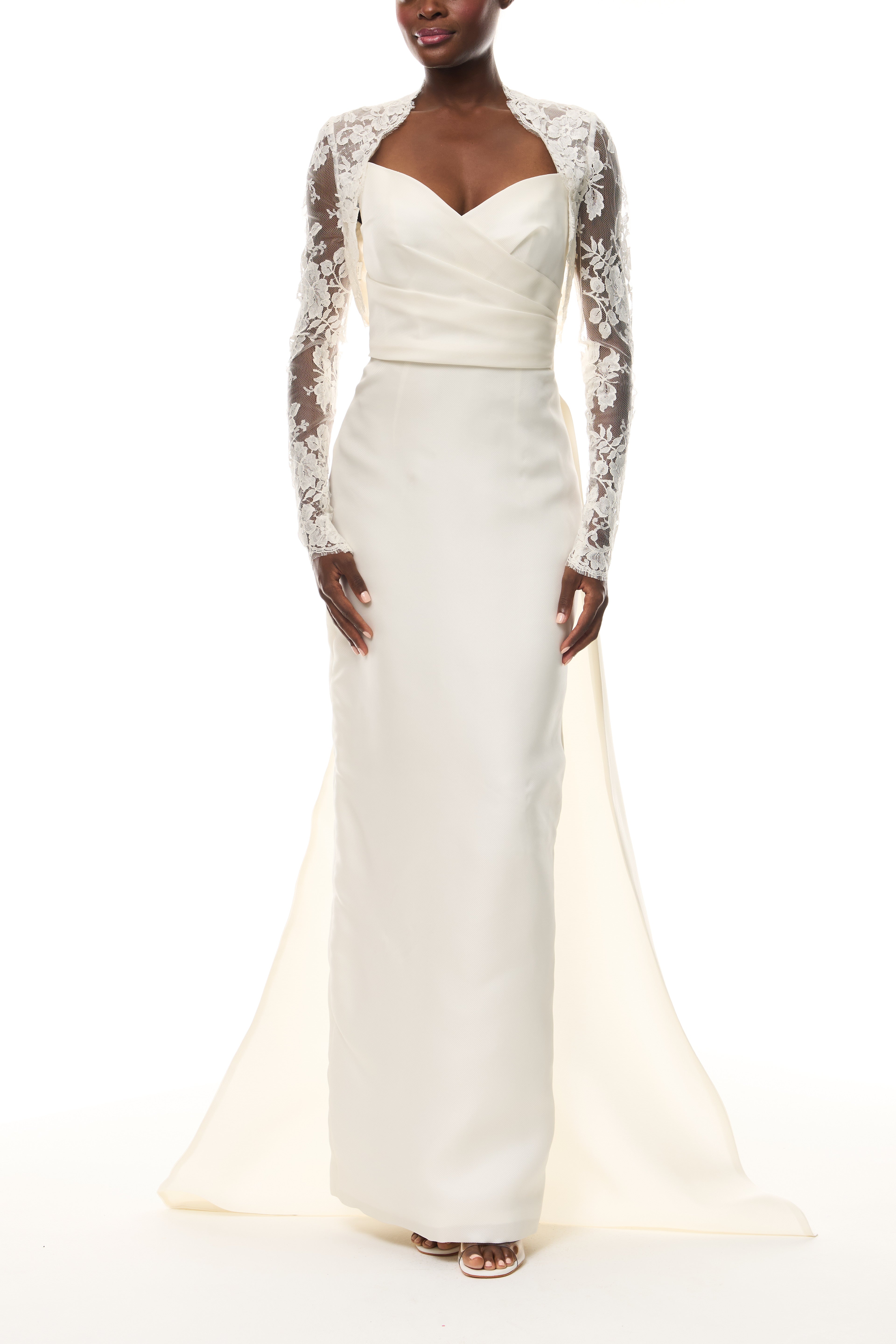 Ivory Draped Column Gown – Monique Lhuillier