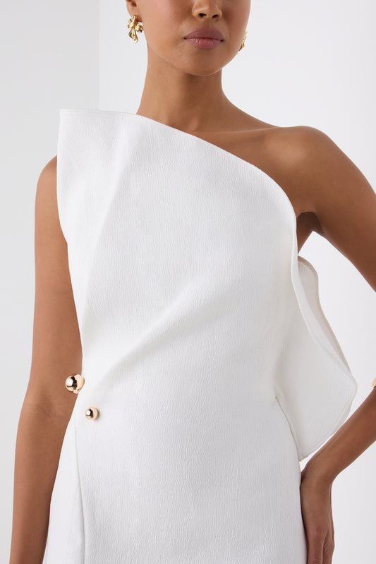 Petal Neckline Column Gown
