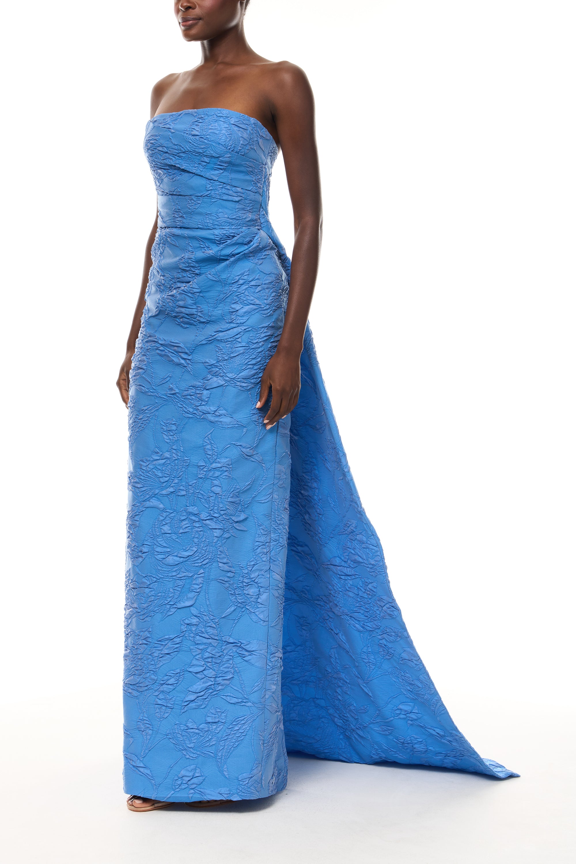 Draped Column Gown with Train 18 / LAKE