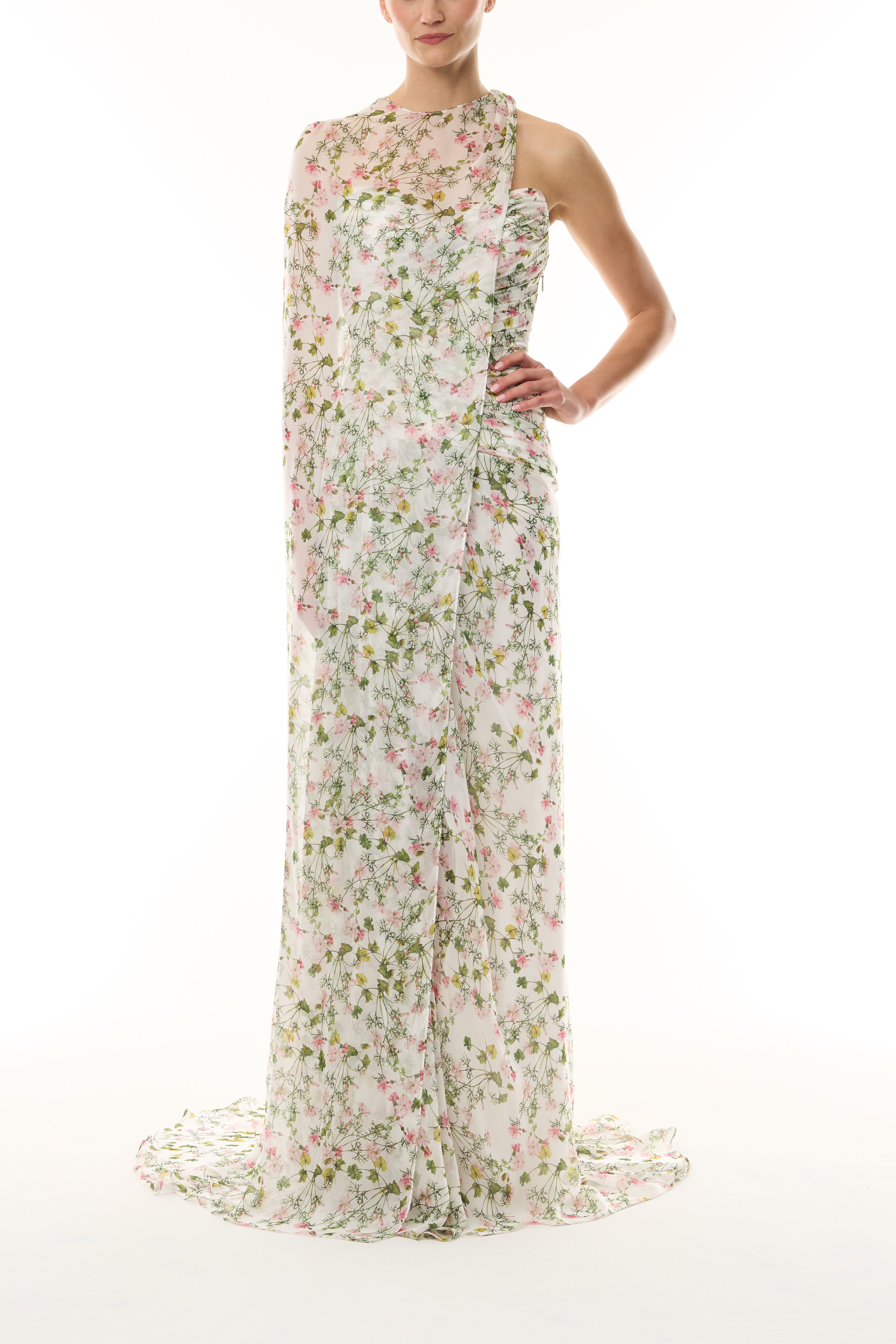 Floral Chiffon Cape – Monique Lhuillier