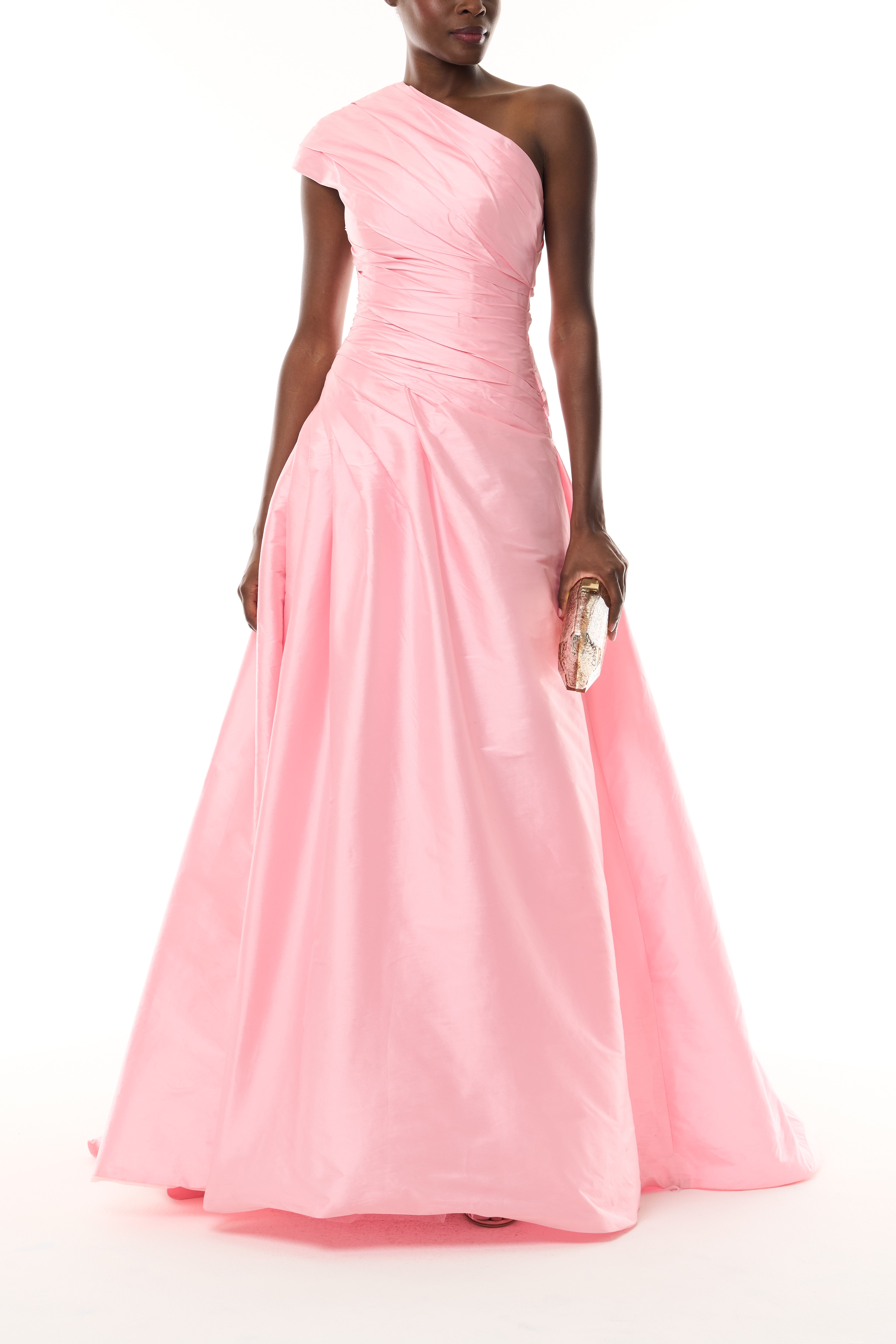 One Shoulder Draped Ball Gown
