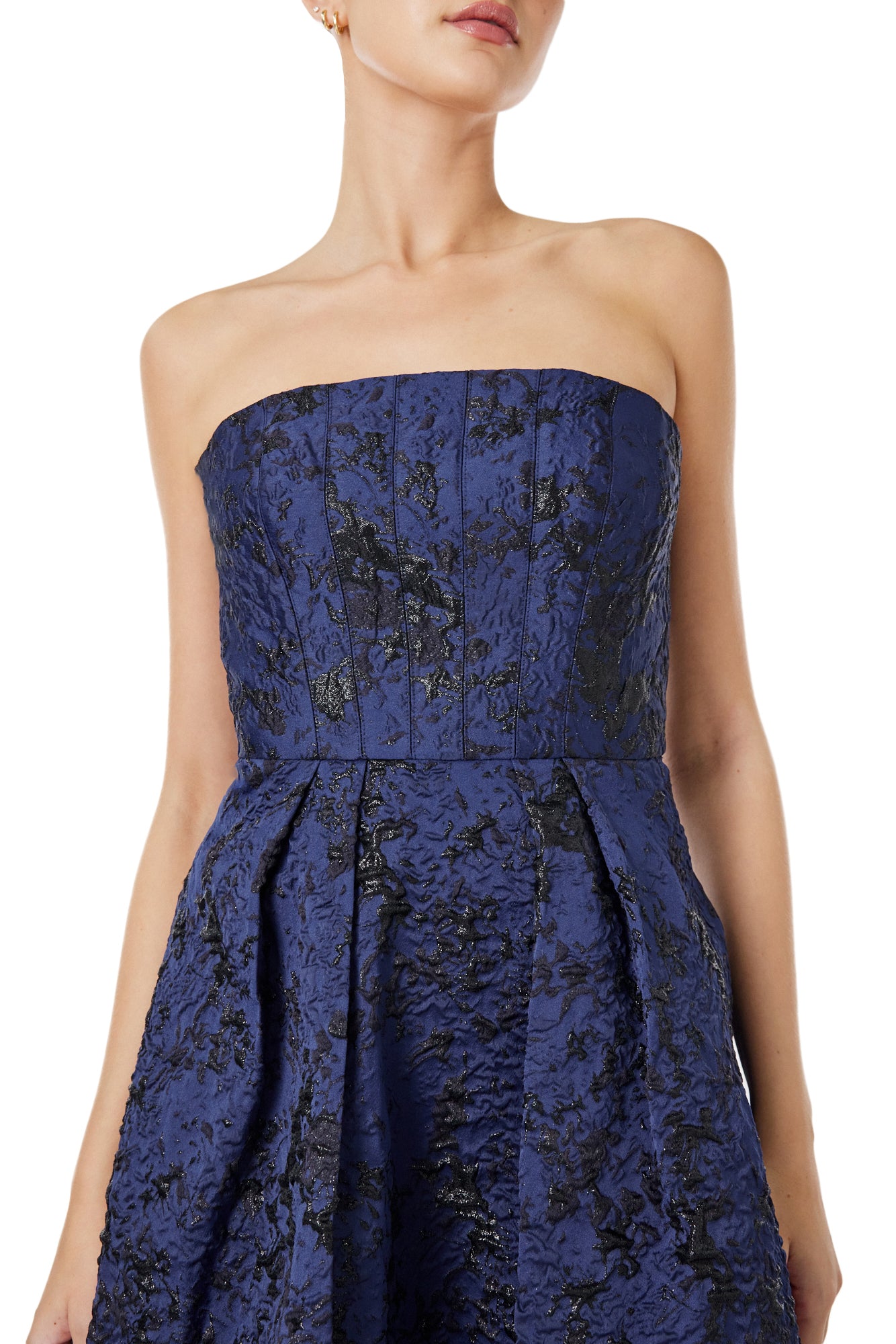 Monique Lhuillier Navy Lace Dress