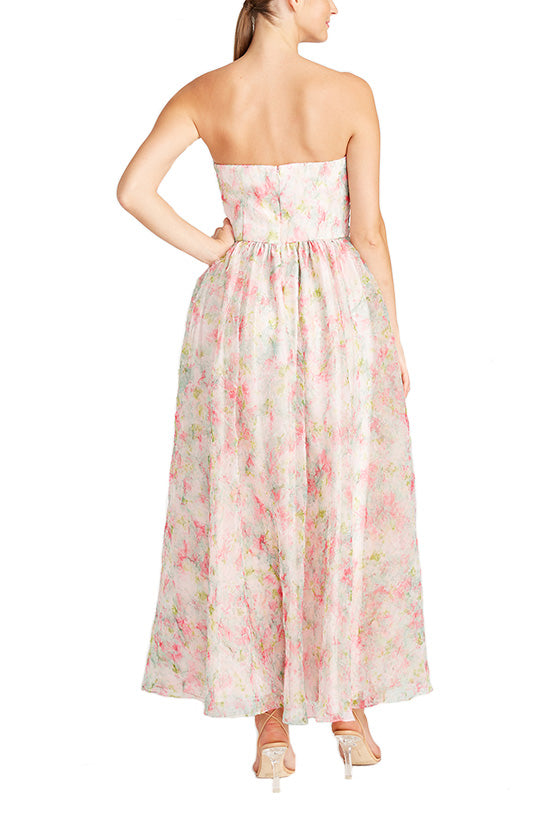 Strapless Organza Midi Dress