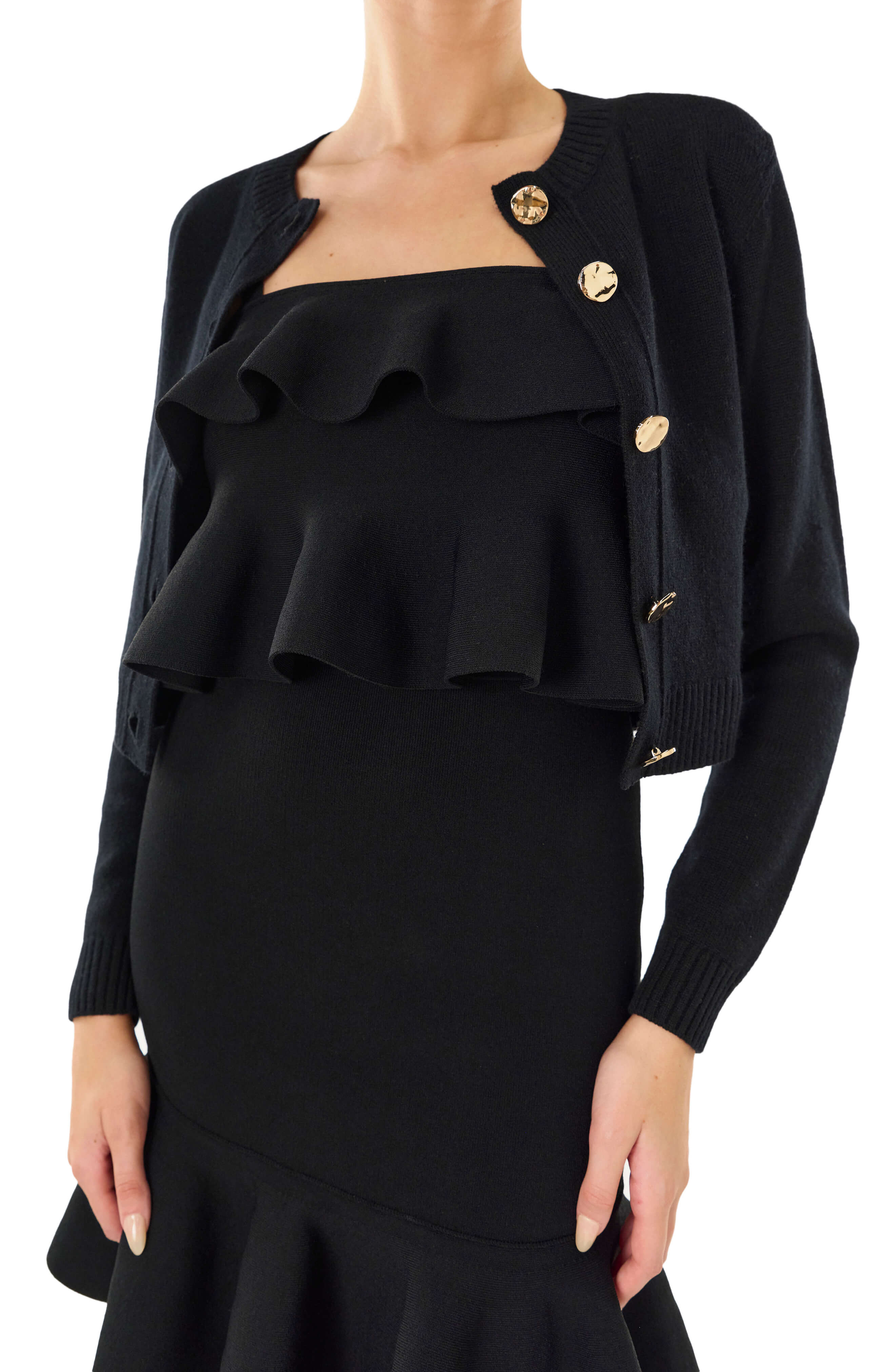 Long black dressy cardigan best sale