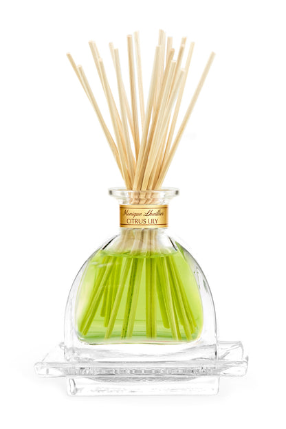 Monique Lhuillier Citrus Lily Diffuser with peony sola flowers.