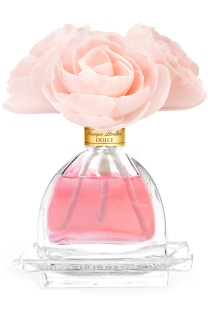 Monique Lhuillier Dolce Diffuser with peony sola flowers.