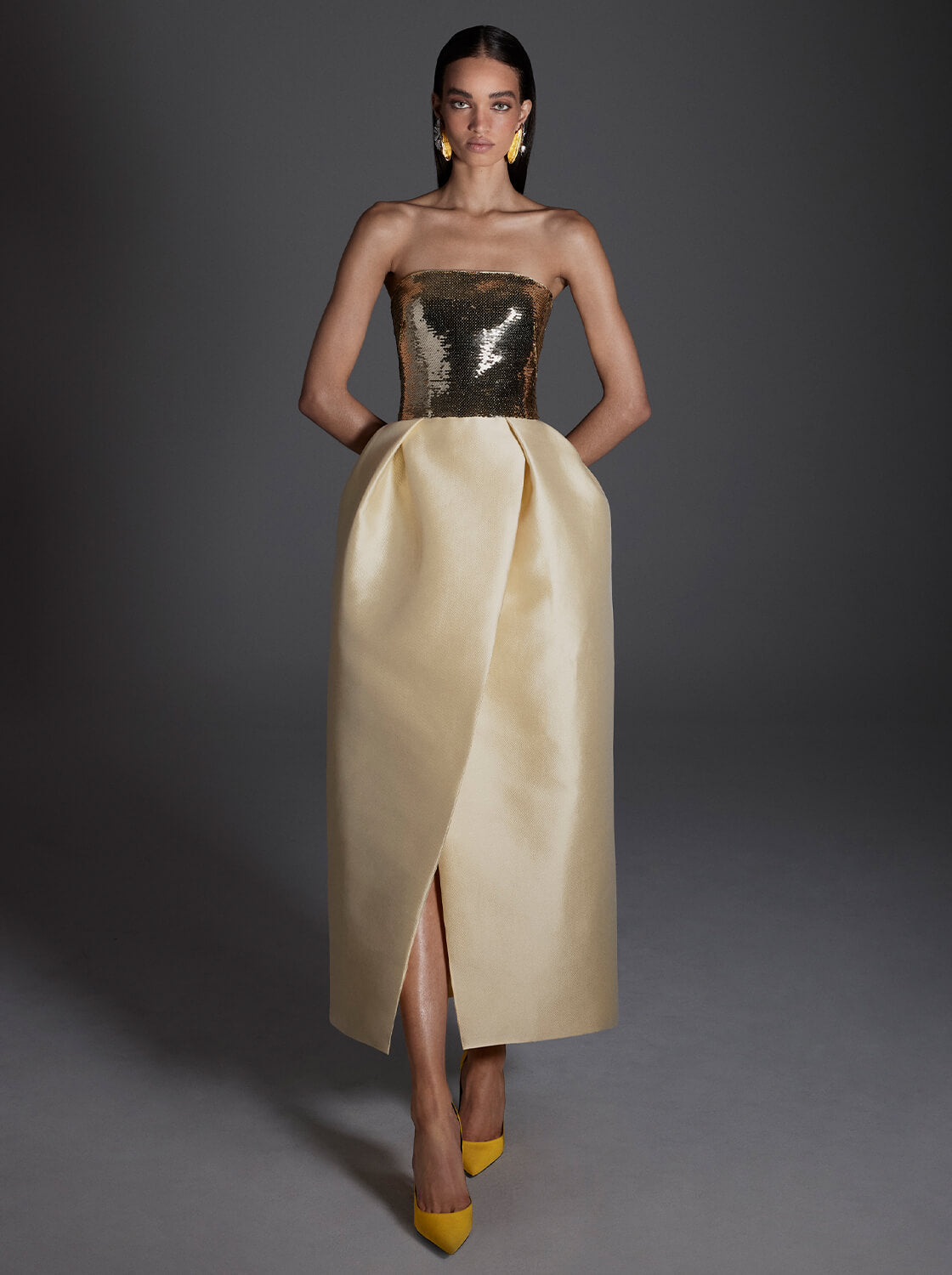 monique lhuillier evening dresses Long Sleeve Velour Gown With Scarf 12 / Merlot A soft scoop back adds subtle detail Off-the-Shoulder Embroidered Ball Gown 8