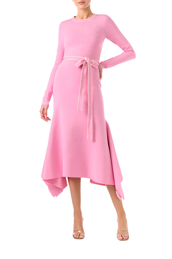 Long Sleeve Pink Knit Dress 10 / Pink Carnation Long Sleeve Pink Knit Dress 10 / Pink Carnation