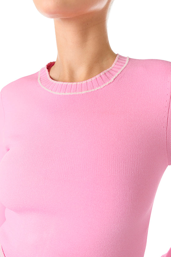 Long Sleeve Pink Knit Dress 10 / Pink Carnation Long Sleeve Pink Knit Dress 10 / Pink Carnation