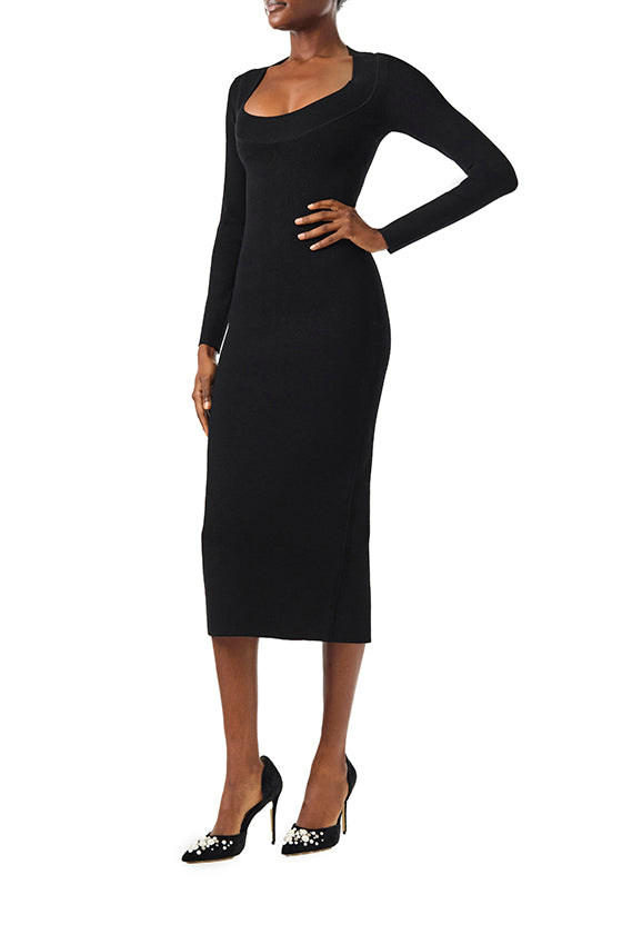 Long Sleeve Knit Midi Dress – Monique Lhuillier
