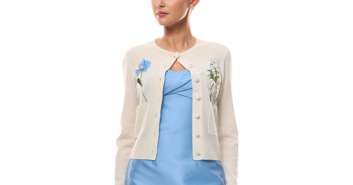 Floral Embroidered Cashmere Cardigan – Monique Lhuillier