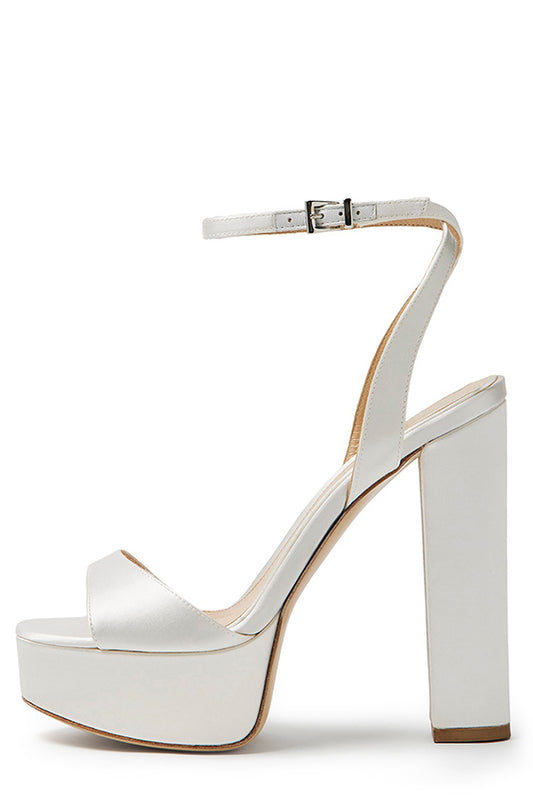 Monique Lhuillier Khloe platform heels in white satin