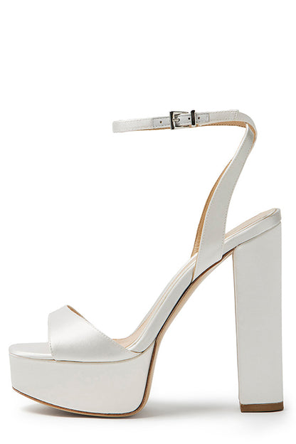 Monique Lhuillier Khloe platform heels in white satin