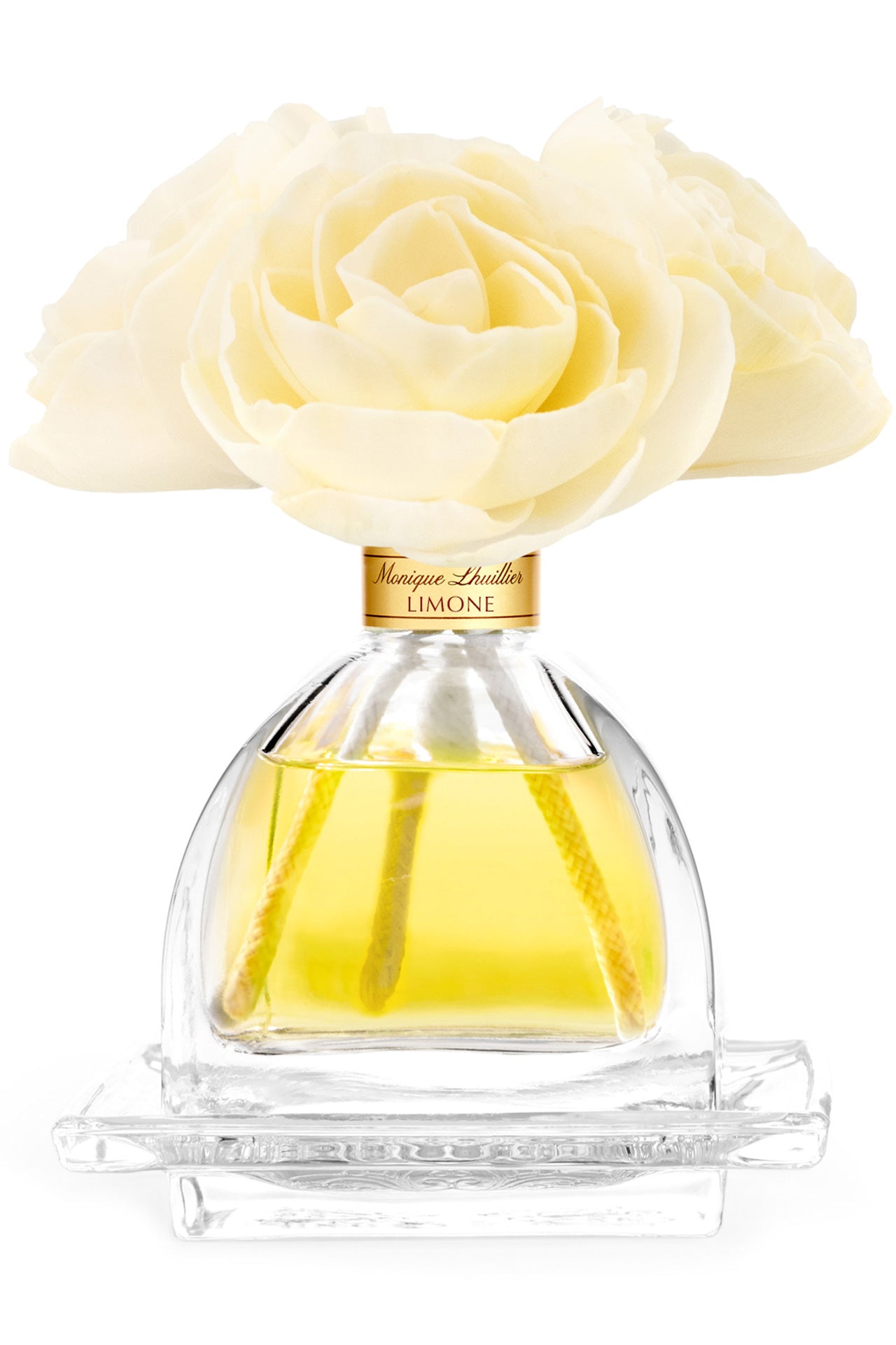 Monique Lhuillier Limone Diffuser with peony sola flowers.