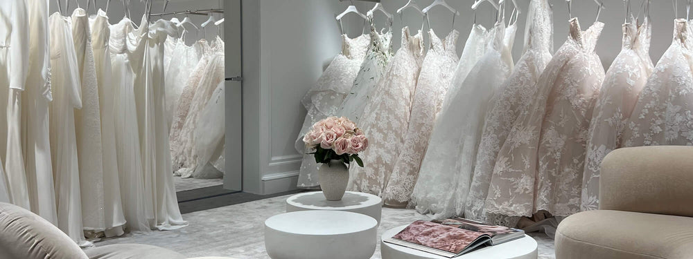 Monique Lhuillier London Flagship store bridal gowns.