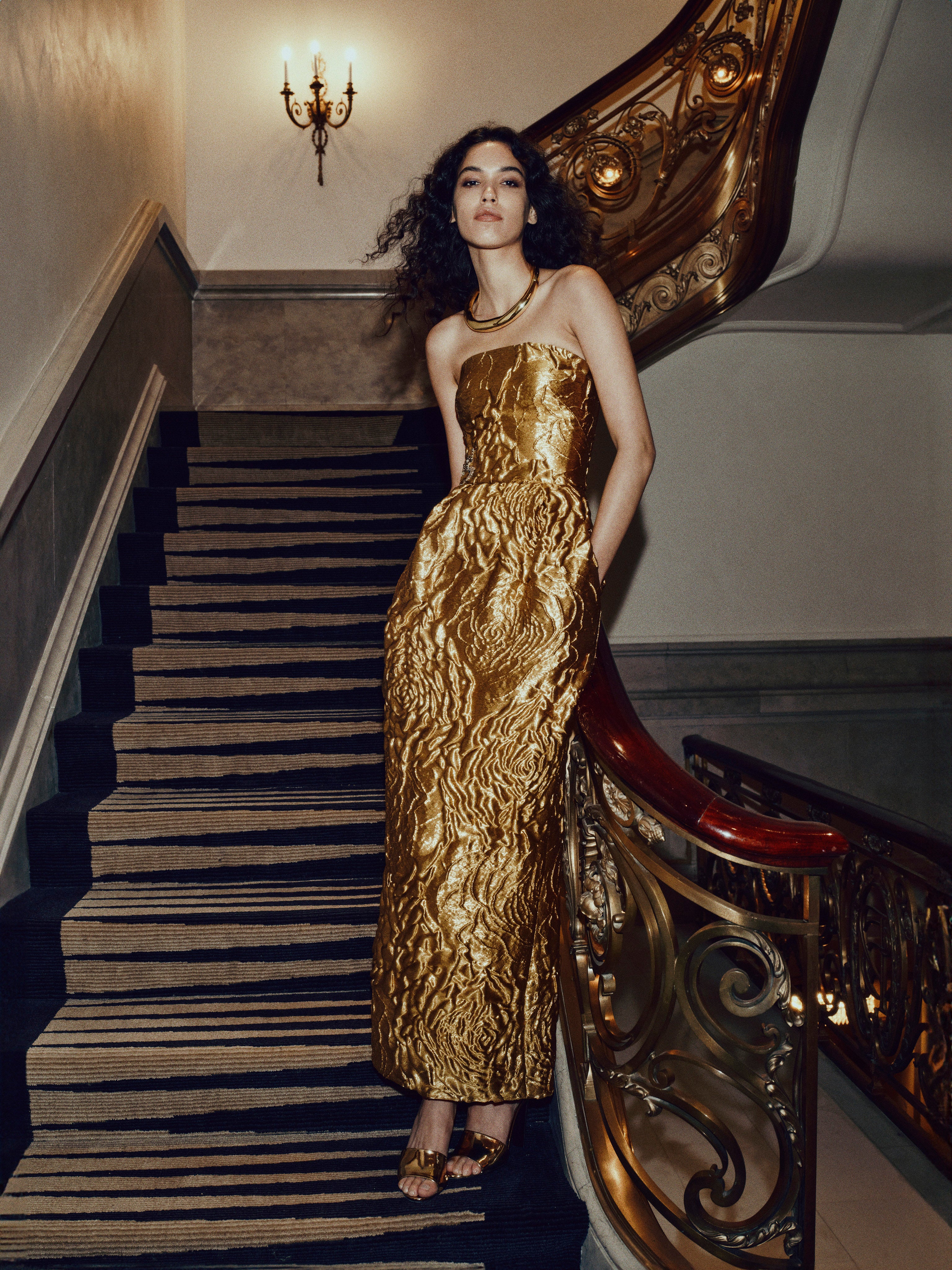 Strapless Cocktail Dress 2 / GOLD