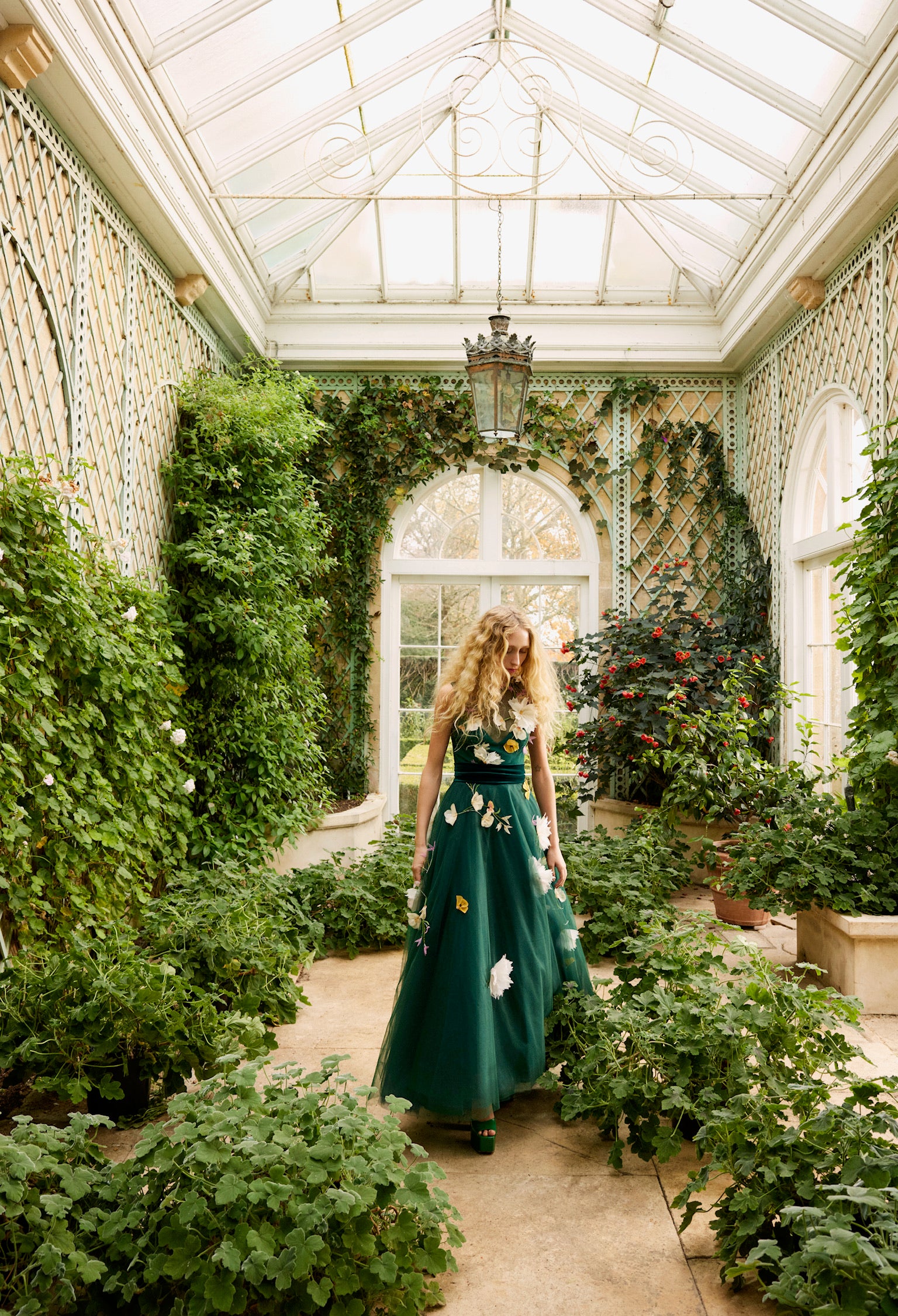 Green Floral Embroidered Tulle Ball Gown – Monique Lhuillier