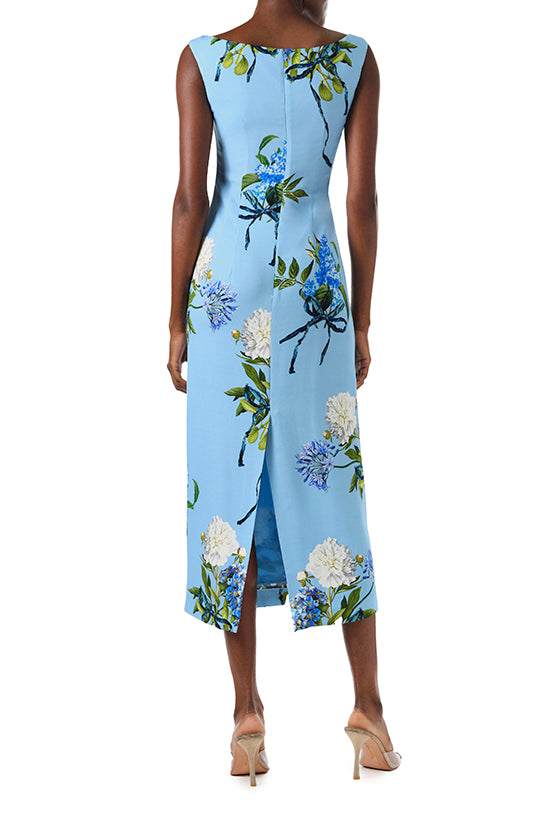 Scoop Neck Floral Midi Dress – Monique Lhuillier