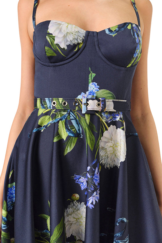 Corseted Floral Dress 4 / Night Sky Multi Corseted Floral Dress 4 / Night Sky Multi