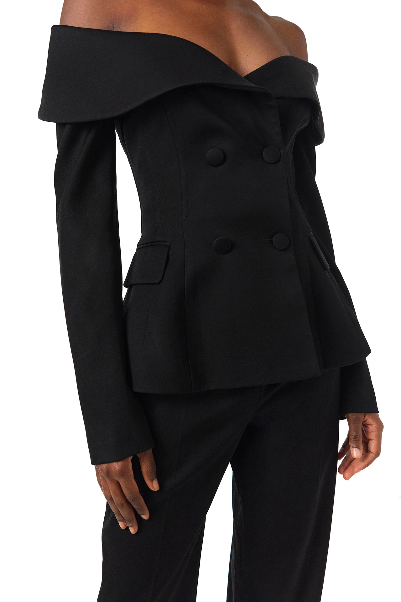 Off-The-Shoulder Corseted Blazer 2 / Noir Off-The-Shoulder Corseted Blazer 2 / Noir