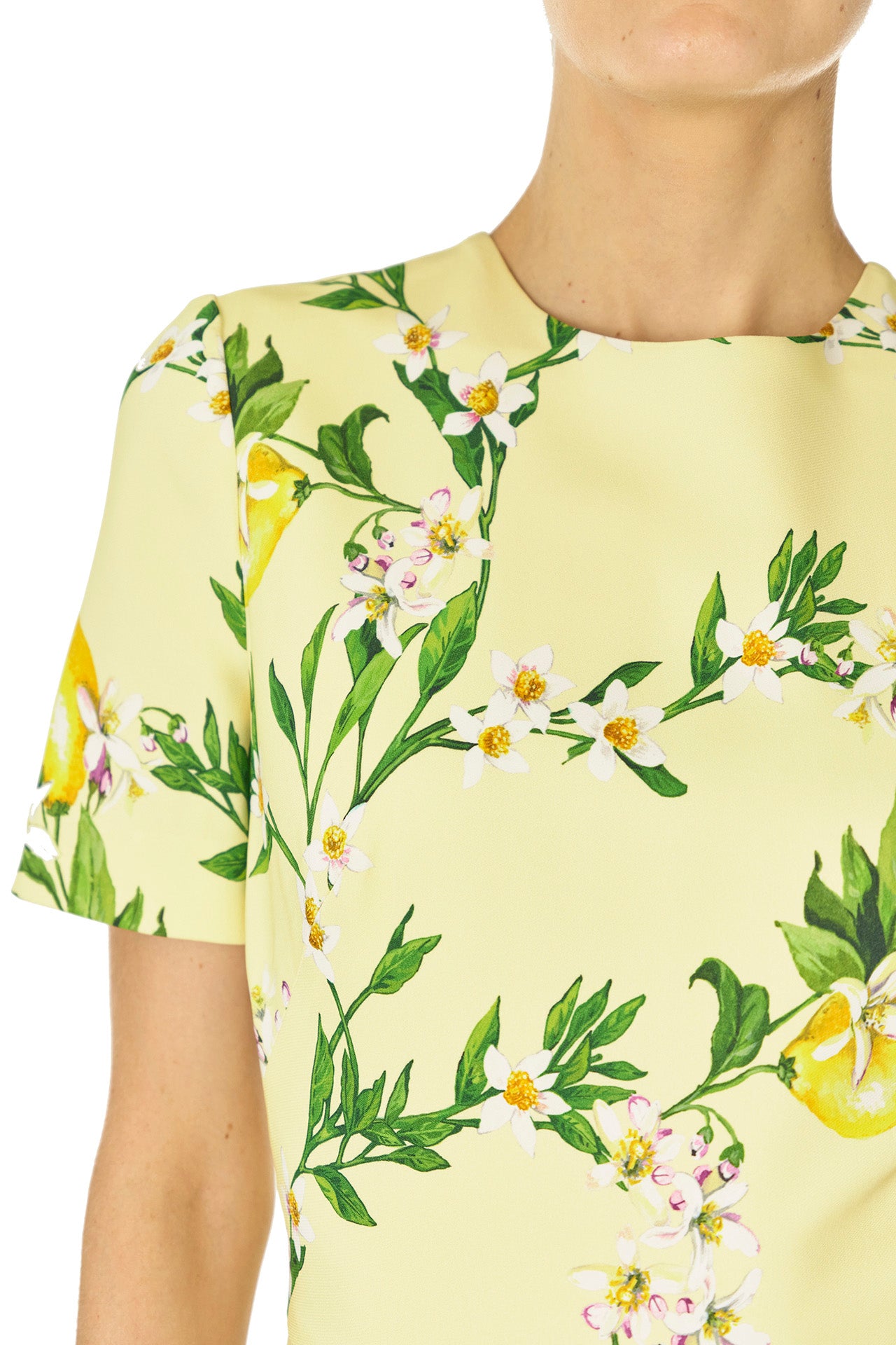 Short Sleeve Lemon Print Gown 12 / Lemon Drop/Multi Short Sleeve Lemon Print Gown 12 / Lemon Drop/Multi