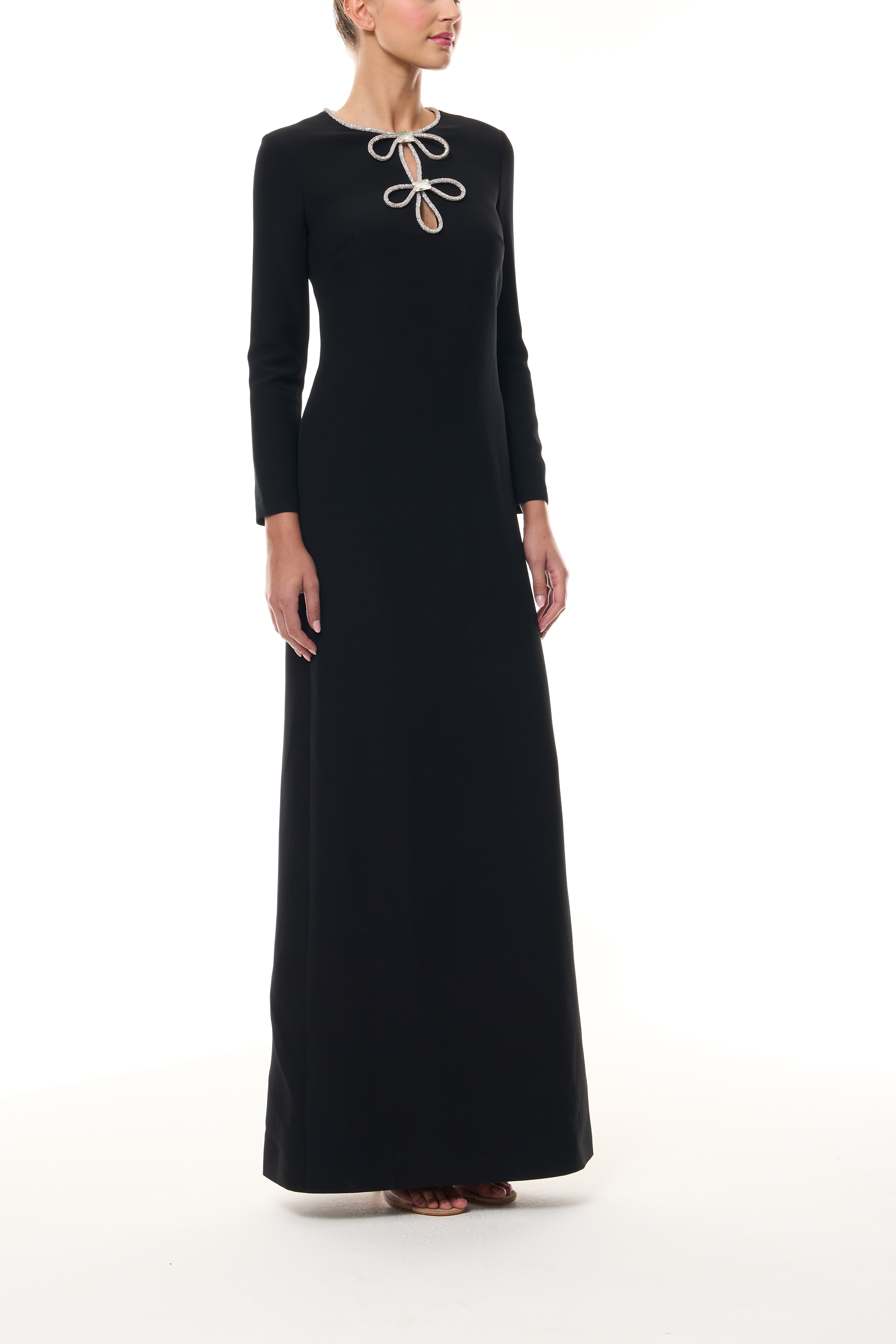 Noir Crystal Bow Gown – Monique Lhuillier