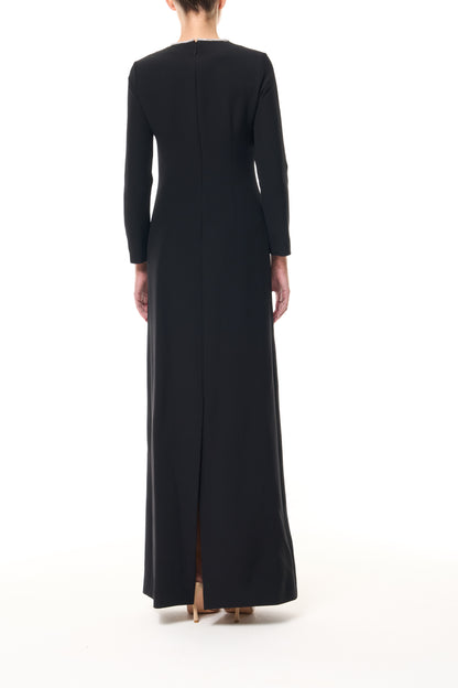 Noir Crystal Bow Gown