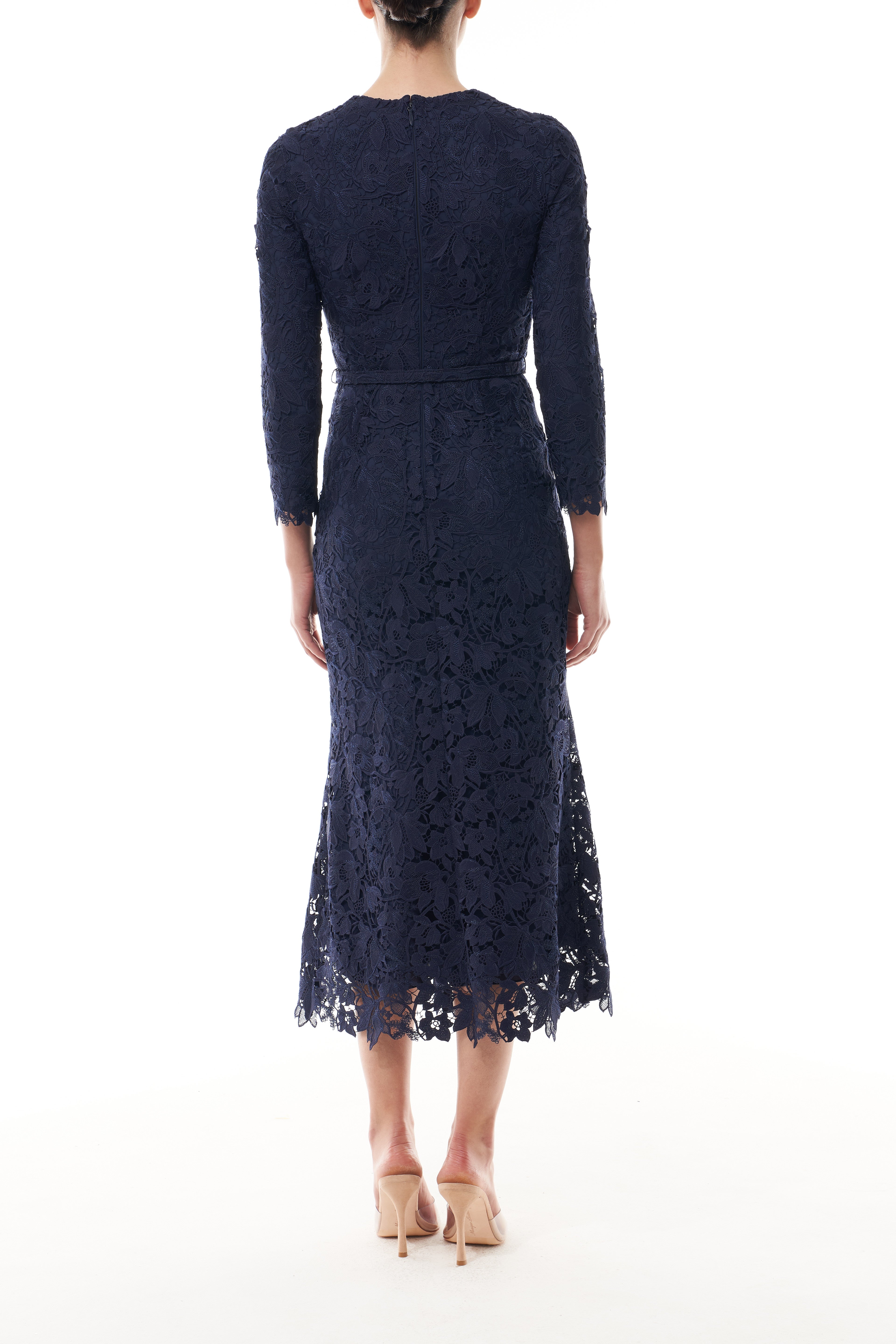 Ocean Lace Long Sleeve Dress 6 / Ocean