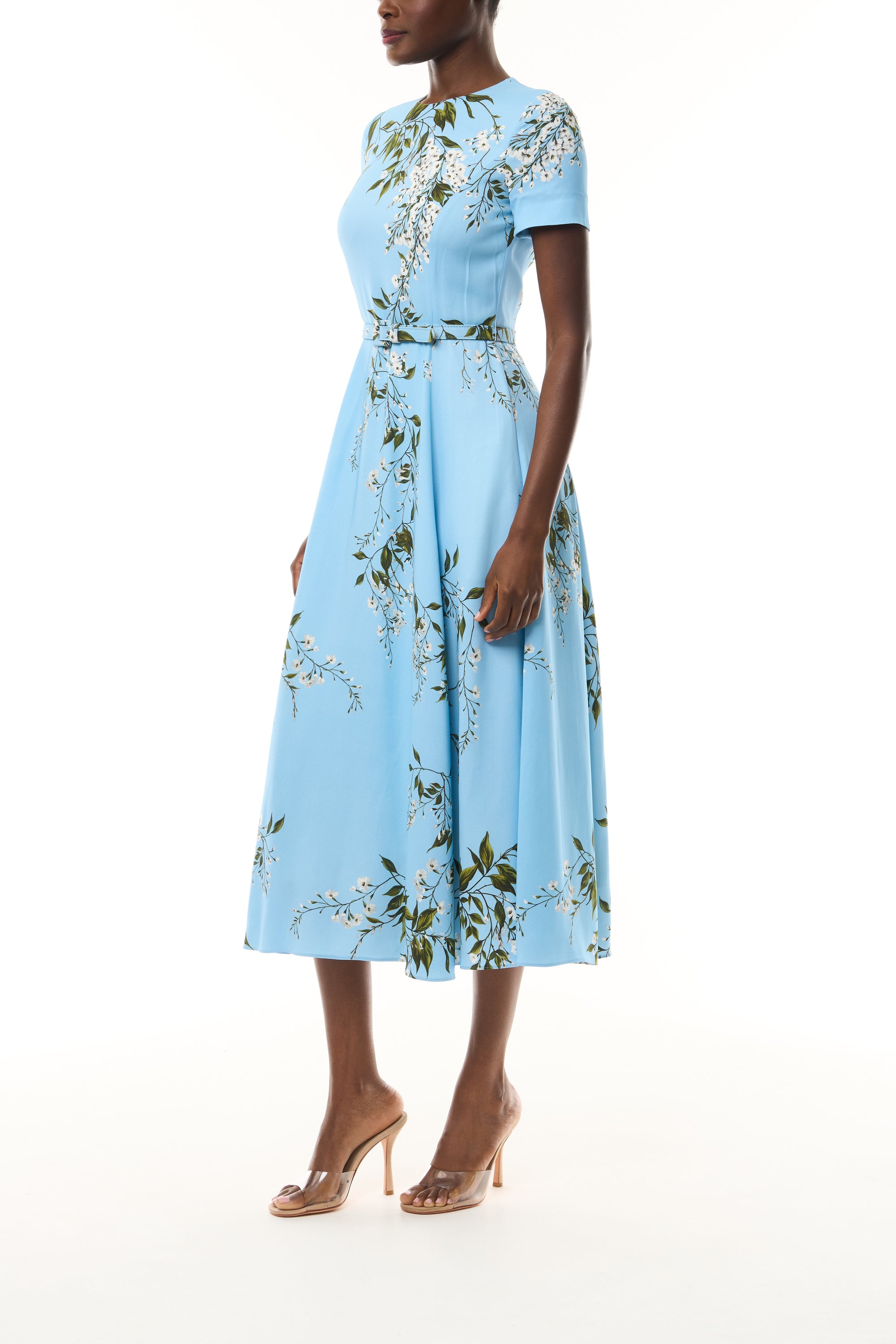 Short Sleeve Floral Dress 10 / Horizon Blue Multi