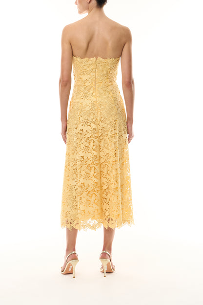Strapless Lace Midi Dress
