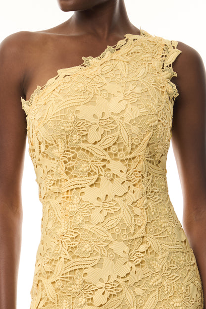 Lace One Shoulder Lace Gown