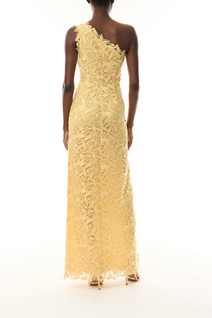 Lace One Shoulder Lace Gown