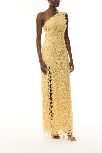 Lace One Shoulder Lace Gown