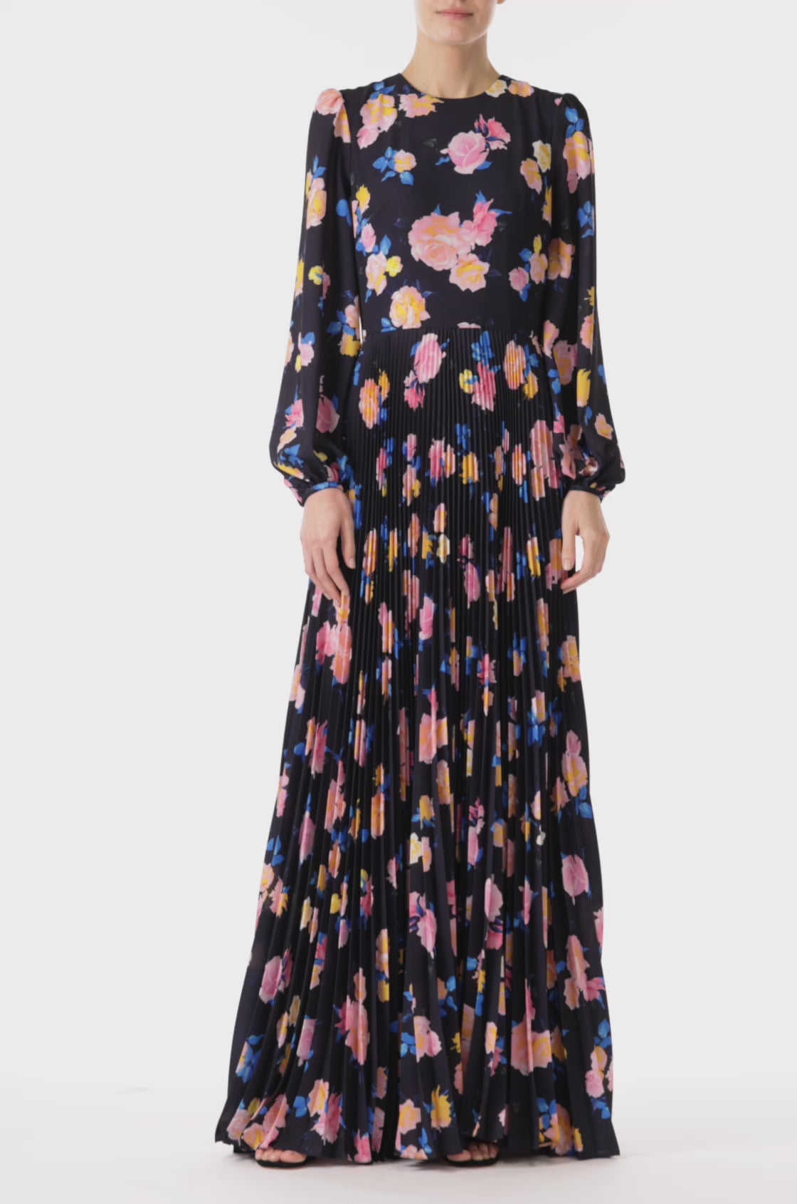 Floral print long on sale gowns