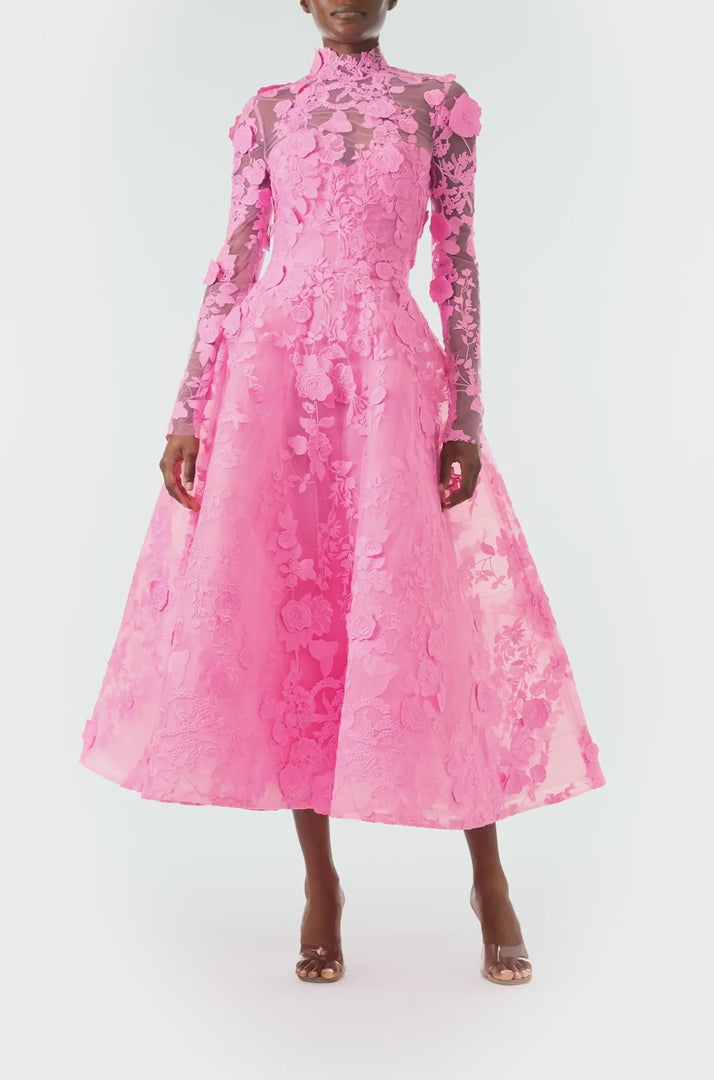 Long Sleeve Pink Lace Jacket – Monique Lhuillier