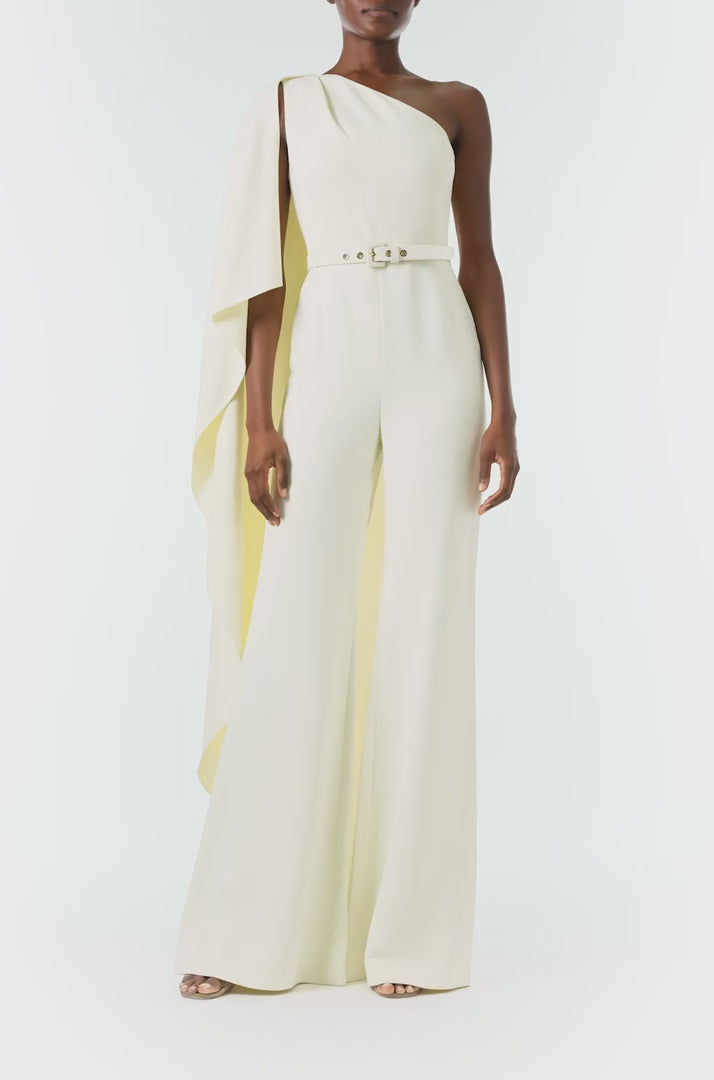 One Shoulder Draped Jumpsuit Monique Lhuillier