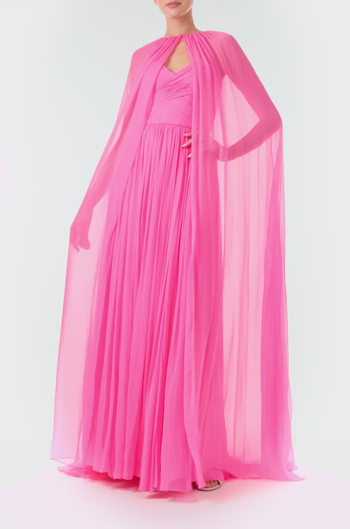 Floor Length Chiffon Cape – Monique Lhuillier