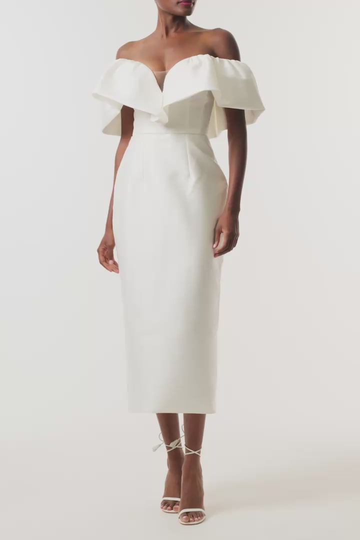 Chantel Dress 12 / Silk White