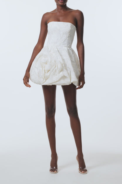 Rosette Bubble Skirt Mini Dress