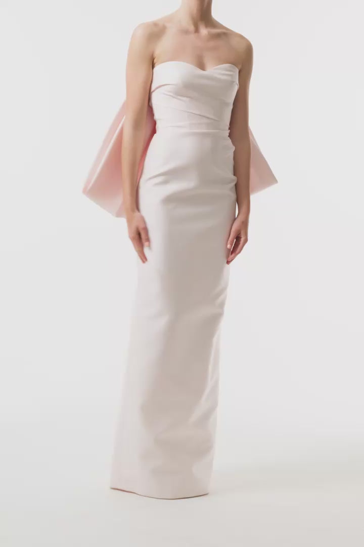 Candy Bow-Draped Column Gown – Monique Lhuillier