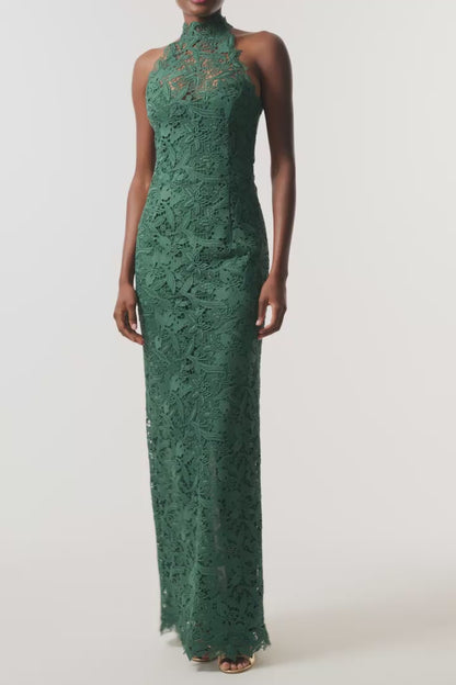 Monique Lhuillier Fall 2026 Sycamore guipure lace floor length halter gown - video.