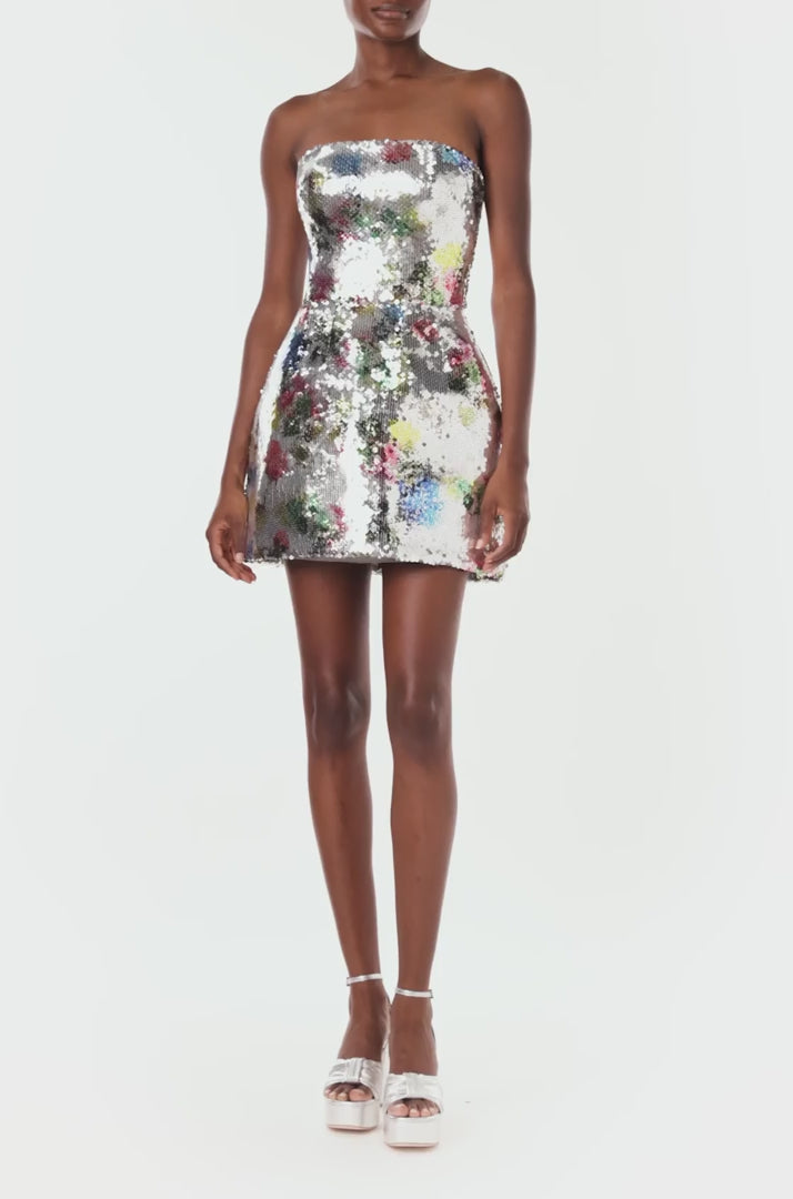 Printed Sequin Cocktail Dress – Monique Lhuillier