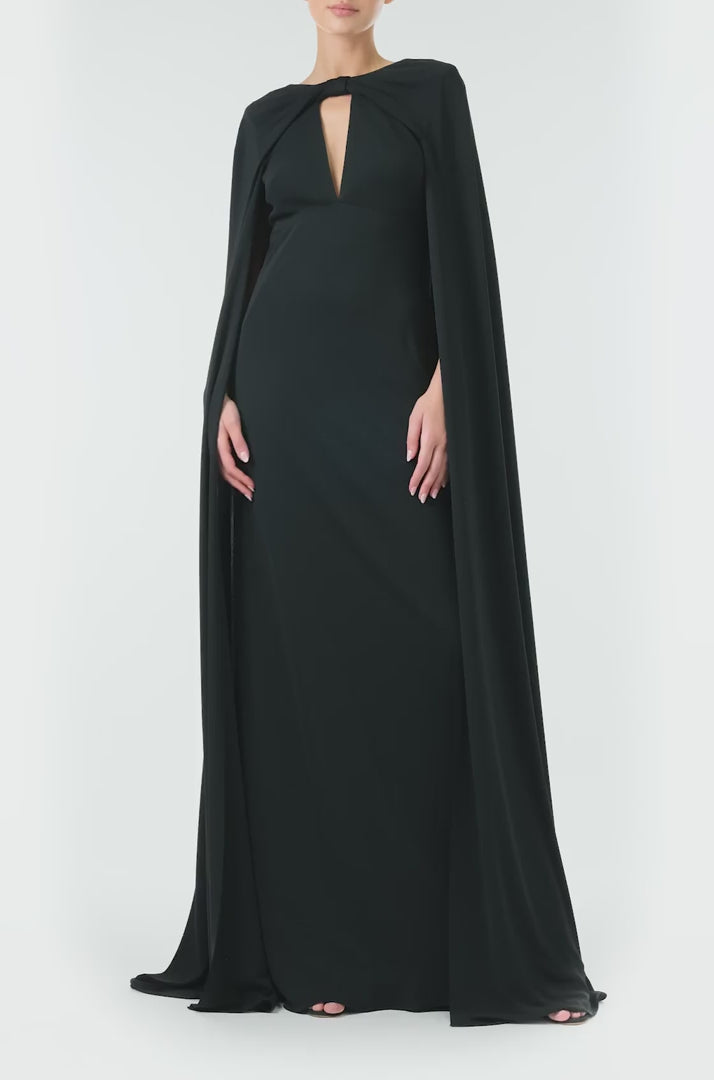 Long dress with cape attached best sale