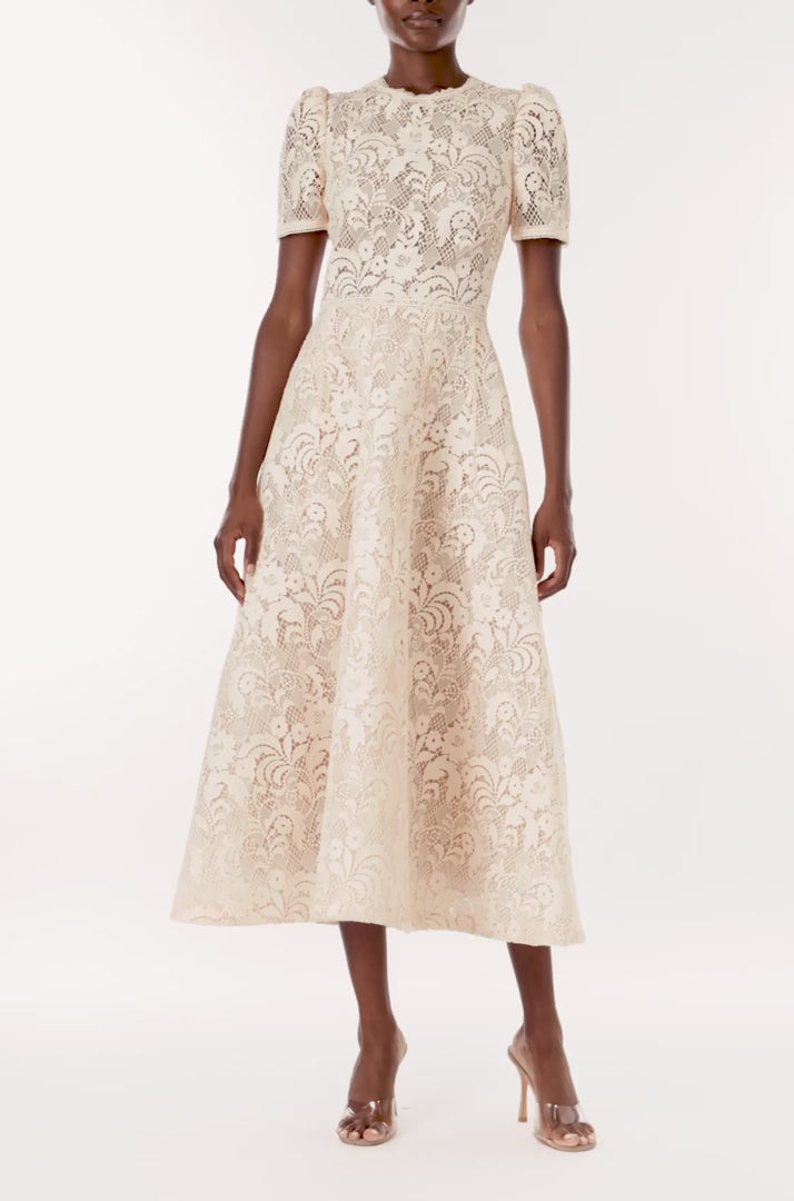 Short Sleeve Lace Cocktail Dress – Monique Lhuillier