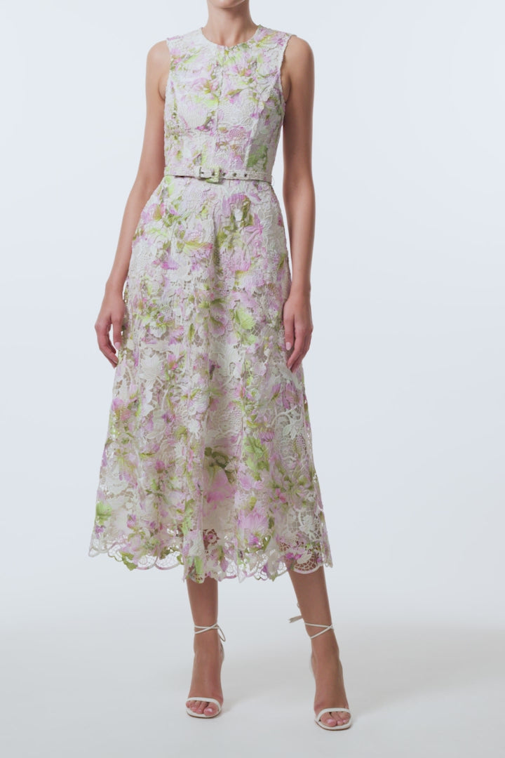 Printed Tulip Lace Dress – Monique Lhuillier